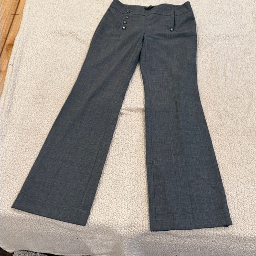 Express Charcoal Button-Accent Trousers